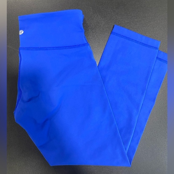 Lululemon Wunder Under High-Rise Crop Leggings Blue Size 6 Royal Blue Athleisure - Picture 1 of 6